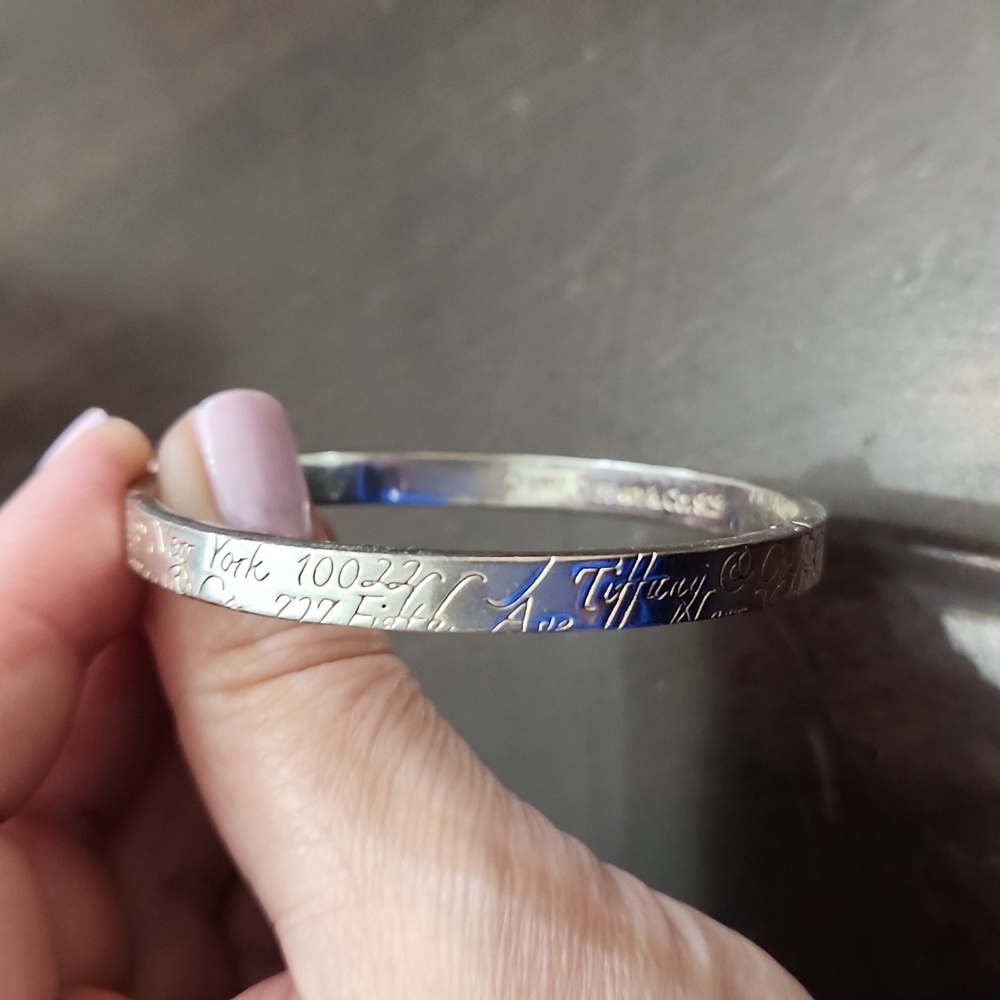 Tiffany & Co 1997 Script Sterling Bangle Bracelet View 3